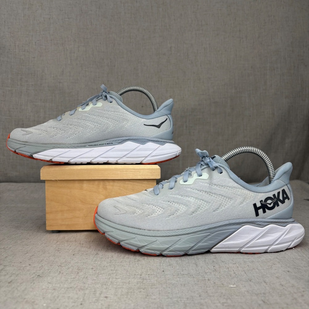 Hoka Arahi 6 Running Shoes Harbor Mist Celery Grey Orange Stability Women's 7.5 - Picture 3 of 12